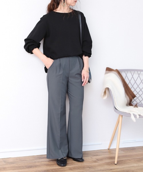 reca（レカ）の「美シルエット センタープレスフレアパンツ（その他パンツ・レディース・ブラック/モカ/グリーン系その他/ブルー系その他/パープル系その他・M）」の8枚目の写真