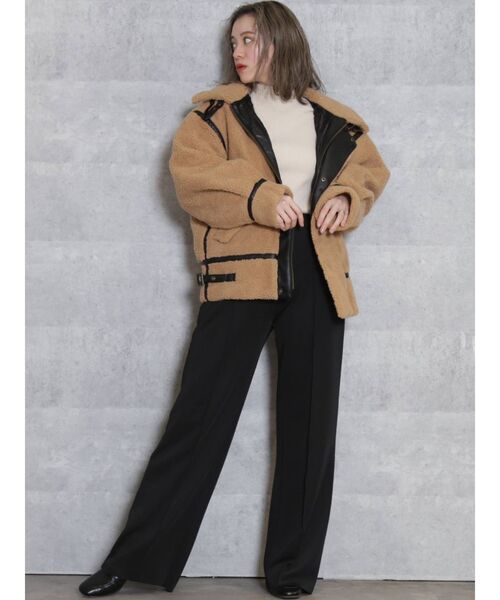 dazzlin（ダズリン）の「パイピングビッグボアブルゾン【パイピングコート】（ブルゾン・レディース・ベージュ/ブラウン/アイボリー・FREE）」の18枚目の写真