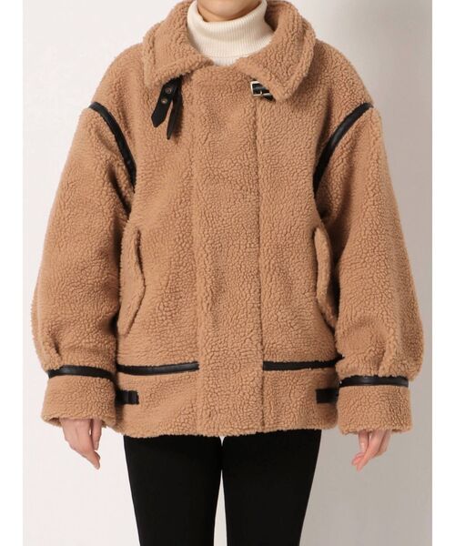 dazzlin（ダズリン）の「パイピングビッグボアブルゾン【パイピングコート】（ブルゾン・レディース・ベージュ/ブラウン/アイボリー・FREE）」の19枚目の写真