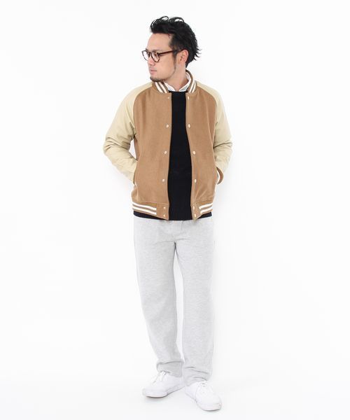 coen（コーエン）の「メルトンカウレザースタジャン（スタジャン・メンズ・ブラック/ブルー系その他/ベージュ/ネイビー・SMALL/LARGE/X-LARGE/MEDIUM）」の22枚目の写真