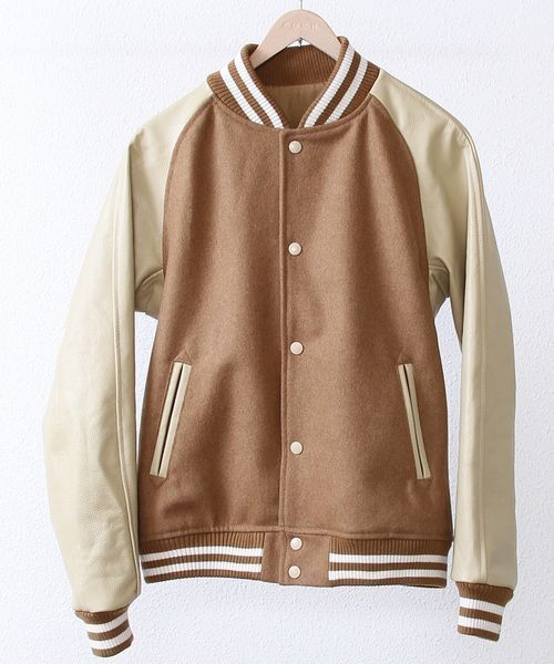 coen（コーエン）の「メルトンカウレザースタジャン（スタジャン・メンズ・ブラック/ブルー系その他/ベージュ/ネイビー・SMALL/LARGE/X-LARGE/MEDIUM）」の9枚目の写真