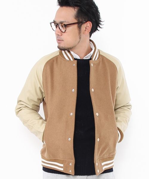 coen（コーエン）の「メルトンカウレザースタジャン（スタジャン・メンズ・ブラック/ブルー系その他/ベージュ/ネイビー・SMALL/LARGE/X-LARGE/MEDIUM）」の12枚目の写真