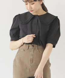BeAMS DOT | 【WEB限定】BeAMS DOT / ビッグフリル襟 半袖ブラウス(シャツ/ブラウス)