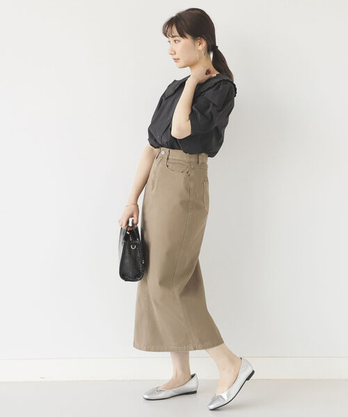 BeAMS DOT（ビームスドット）の「【WEB限定】BeAMS DOT / ビッグフリル襟 半袖ブラウス（シャツ/ブラウス・レディース・ブラック/ホワイト・FREE）」の4枚目の写真