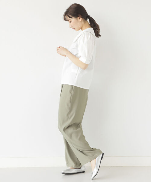 BeAMS DOT（ビームスドット）の「【WEB限定】BeAMS DOT / ビッグフリル襟 半袖ブラウス（シャツ/ブラウス・レディース・ブラック/ホワイト・FREE）」の7枚目の写真