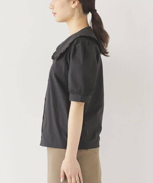 BeAMS DOT（ビームスドット）の「【WEB限定】BeAMS DOT / ビッグフリル襟 半袖ブラウス（シャツ/ブラウス・レディース・ブラック/ホワイト・FREE）」の11枚目の写真