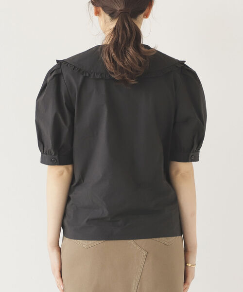 BeAMS DOT（ビームスドット）の「【WEB限定】BeAMS DOT / ビッグフリル襟 半袖ブラウス（シャツ/ブラウス・レディース・ブラック/ホワイト・FREE）」の12枚目の写真
