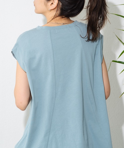 Auntie Rosa Holiday（アンティローザホリデー）の「ショルダータックノースリーブTシャツ（Tシャツ/カットソー・レディース・ブルー/ブラック/ライトグリーン/ナチュラル/モカ/ホワイト・FREE）」の13枚目の写真