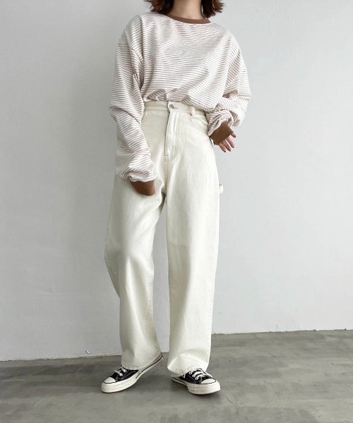 flaner(フラネ)の「ペインターデニムパンツ【ユニセックス】(デニムパンツ・レディース・ブラック/オフホワイト/カーキ・SMALL/MEDIUM/LARGE/X-LARGE)」の8枚目の写真