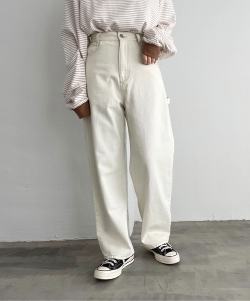 flaner(フラネ)の「ペインターデニムパンツ【ユニセックス】(デニムパンツ・レディース・ブラック/オフホワイト/カーキ・SMALL/MEDIUM/LARGE/X-LARGE)」の15枚目の写真