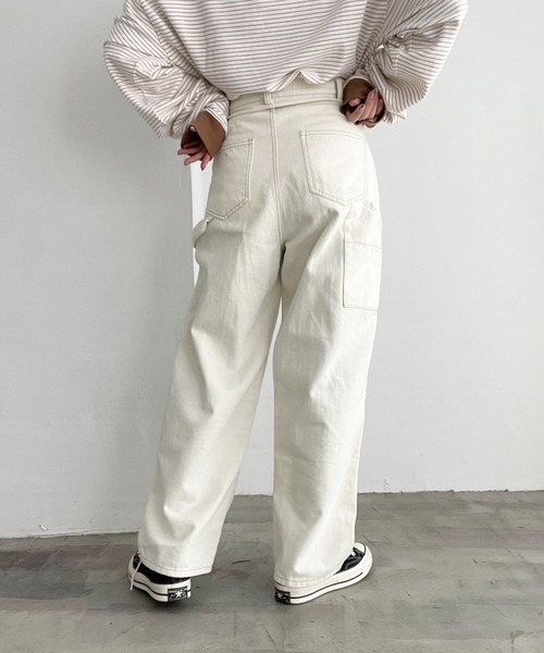 flaner(フラネ)の「ペインターデニムパンツ【ユニセックス】(デニムパンツ・レディース・ブラック/オフホワイト/カーキ・SMALL/MEDIUM/LARGE/X-LARGE)」の12枚目の写真