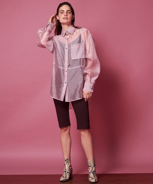 MAISON SPECIAL❤️チュールコンビスウェット❤️ピンク Tulle Combination Sweatshirt/チュールコンビスウェット