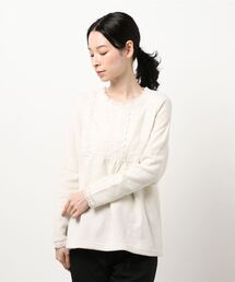 Samansa Mos2 | ワッフル起毛レースTシャツ(Tシャツ/カットソー)