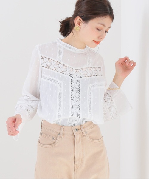 SLOBE IENA(スローブイエナ)の「【MOI NON PLUS】 DOT LACE ブラウス【手洗い可】(シャツ/ブラウス・レディース・ホワイト/ブラック・FREE)」の2枚目の写真