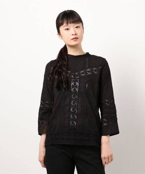 SLOBE IENA(スローブイエナ)の「【MOI NON PLUS】 DOT LACE ブラウス【手洗い可】(シャツ/ブラウス・レディース・ホワイト/ブラック・FREE)」の7枚目の写真