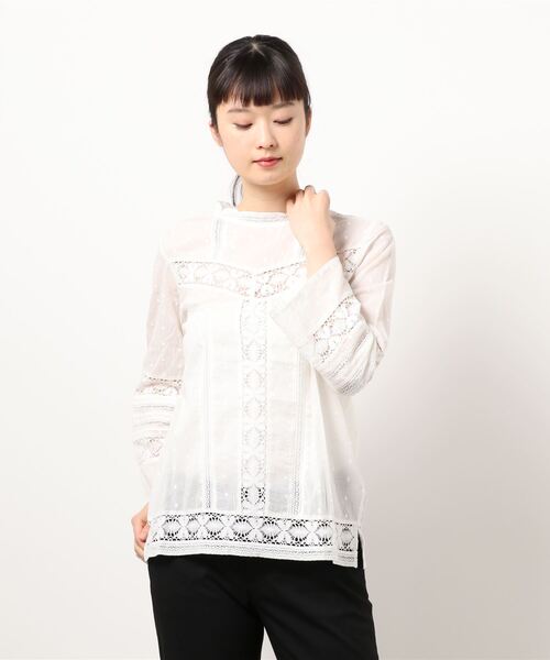 SLOBE IENA(スローブイエナ)の「【MOI NON PLUS】 DOT LACE ブラウス【手洗い可】(シャツ/ブラウス・レディース・ホワイト/ブラック・FREE)」の13枚目の写真
