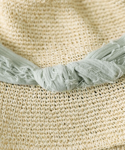 osharewalker（オシャレウォーカー）の「『ワイヤー入り配色リボンハット』（ハット・レディース・ミント/ブラック・FREE）」の12枚目の写真