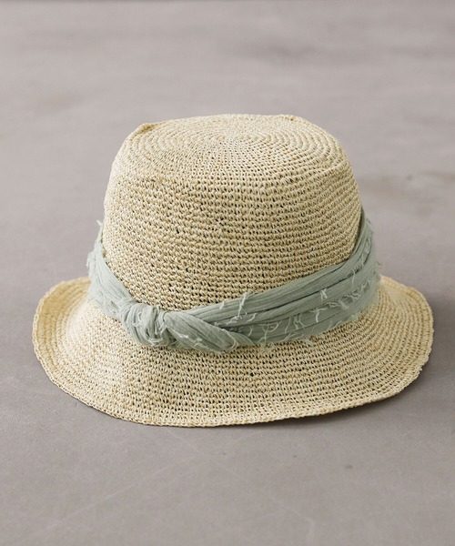 osharewalker（オシャレウォーカー）の「『ワイヤー入り配色リボンハット』（ハット・レディース・ミント/ブラック・FREE）」の5枚目の写真