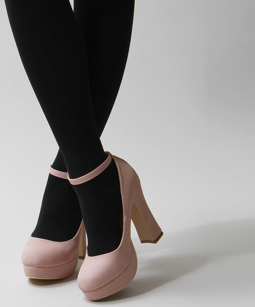 WEGO(ウィゴー)の「WEGO/チャンキーヒールパンプス(パンプス・レディース・ブラック/パープル/ピンク・MEDIUM/LARGE)」の3枚目の写真