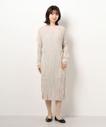 She's Closet | ワッシャープリーツ シワ加工 長袖 ロングワンピース(ワンピース)