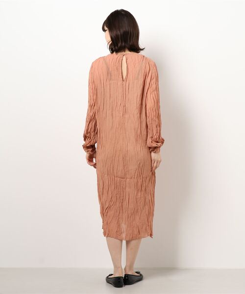 She's Closet（シーズクローゼット）の「ワッシャープリーツ長袖ロングワンピース（ワンピース・レディース・ブラック/パープル/オレンジ/モカ/オートミール・FREE）」の7枚目の写真