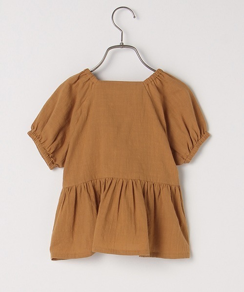 b・ROOM（ビールーム）の「【プチプラ】ペプラム半袖ブラウス（シャツ/ブラウス・キッズ・オフホワイト/ベージュ/ライトカーキ・140cm/110cm/100cm/130cm/120cm）」の8枚目の写真