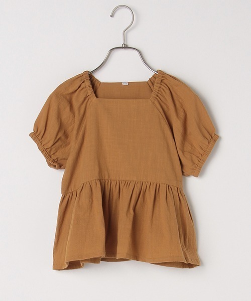 b・ROOM（ビールーム）の「【プチプラ】ペプラム半袖ブラウス（シャツ/ブラウス・キッズ・オフホワイト/ベージュ/ライトカーキ・140cm/110cm/100cm/130cm/120cm）」の18枚目の写真