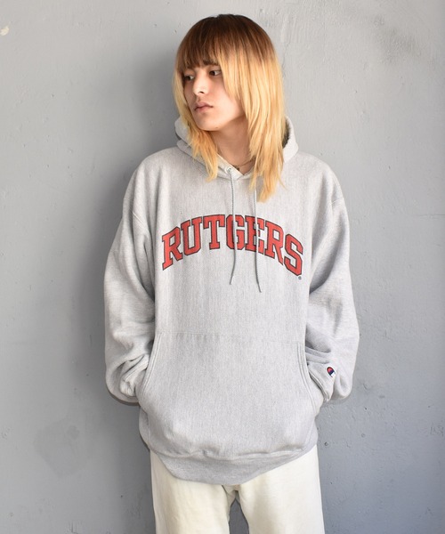 Champion(チャンピオン)の「【ヴィンテージ古着】Champion/チャンピオン リバースウィーブ 'RUTGERS' カレッジスウェット プルオーバーパーカー(パーカー・メンズ・グレー・X-LARGE)」の6枚目の写真