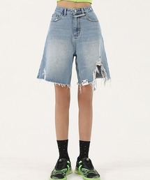 ハイウエスト ダメージデニムショーツ DK11131【DO NOT TAG】
