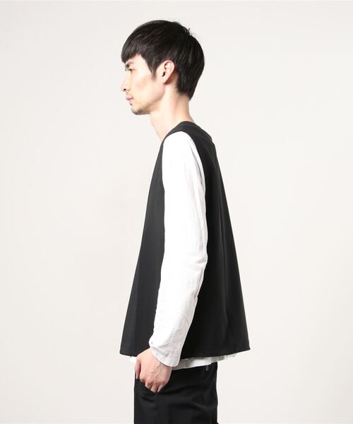 Chikashitsu +（チカシツプラス）の「【Chikashitsu +チカシツプラス】string vest/ストリング ベスト デザイン ベスト（ベスト・メンズ・ホワイト/ブラック/ベージュ/グレー・ONE SIZE）」の6枚目の写真