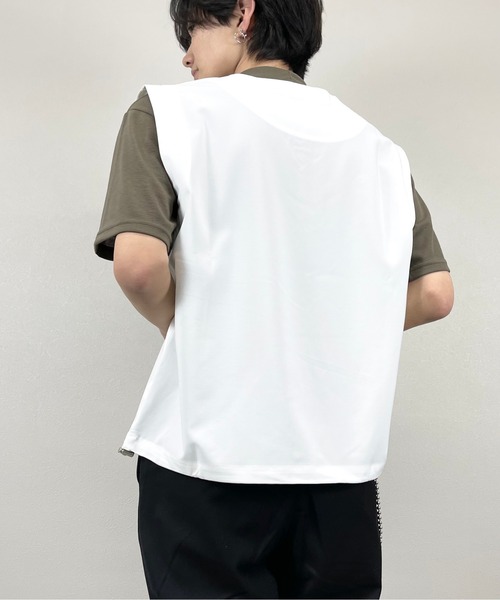 Chikashitsu +（チカシツプラス）の「【Chikashitsu +チカシツプラス】string vest/ストリング ベスト デザイン ベスト（ベスト・メンズ・ホワイト/ブラック/ベージュ/グレー・ONE SIZE）」の16枚目の写真