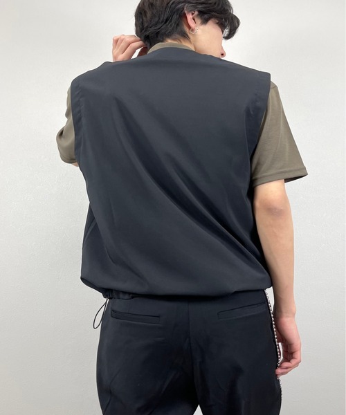 Chikashitsu +（チカシツプラス）の「【Chikashitsu +チカシツプラス】string vest/ストリング ベスト デザイン ベスト（ベスト・メンズ・ホワイト/ブラック/ベージュ/グレー・ONE SIZE）」の19枚目の写真
