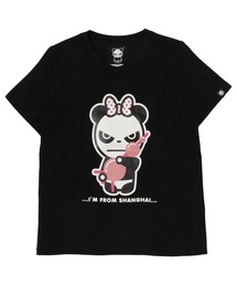 HIPANDA ハイパンダ レディース オリエンタルパールタワー・プリント 半袖Tシャツ
