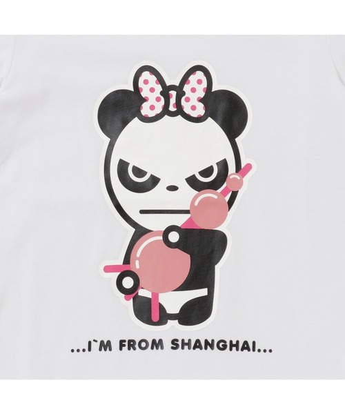 tシャツ HIPANDA ハイパンダ レディース オリエンタルパールタワー・プリント 半袖Tシャツ レディース HIPANDA ハイパンダ レディース オリエンタルパールタワー