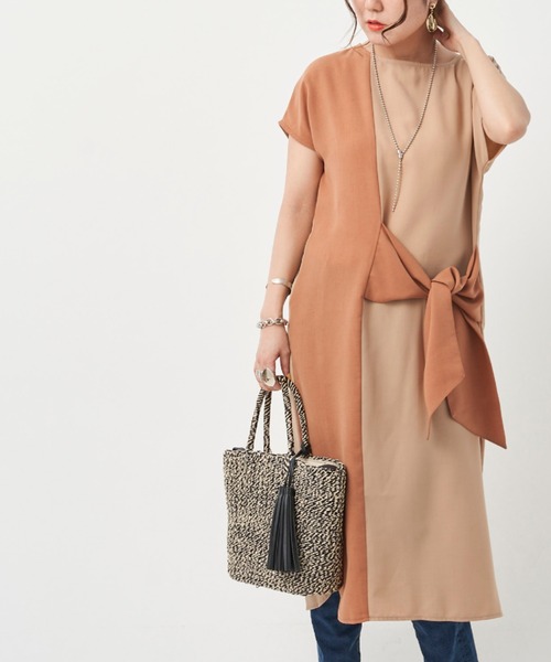 無条件 特別価格 バイカラーリボンベルトワンピース 21春夏 Starconventionhotel Com