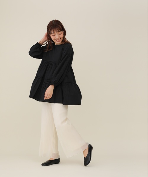 sakishimatokyo（サキシマトーキョー）の「【ZOZO限定】サキシマamp「ワッシャーティアードボリューム袖チュニック/シアーブラウス」（チュニック・レディース・グレー/アイボリー/ホワイト/ブラック・FREE）」の8枚目の写真