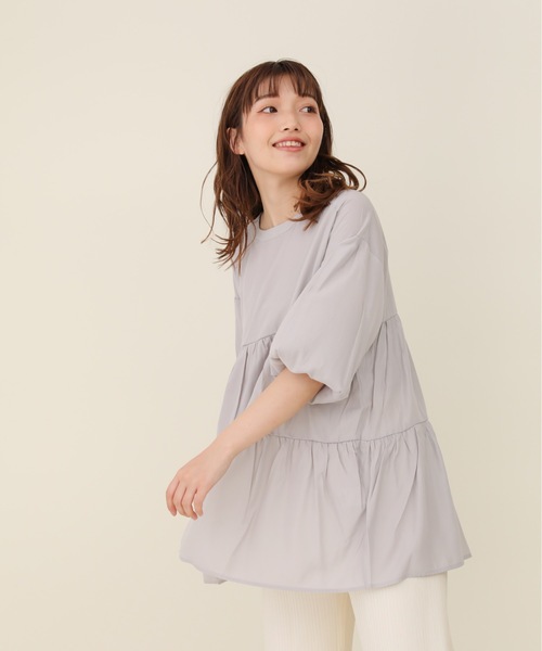 sakishimatokyo（サキシマトーキョー）の「【ZOZO限定】サキシマamp「ワッシャーティアードボリューム袖チュニック/シアーブラウス」（チュニック・レディース・グレー/アイボリー/ホワイト/ブラック・FREE）」の16枚目の写真