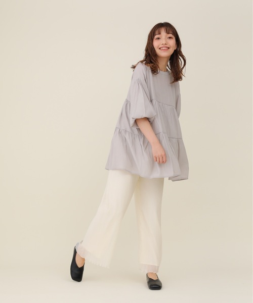 sakishimatokyo（サキシマトーキョー）の「【ZOZO限定】サキシマamp「ワッシャーティアードボリューム袖チュニック/シアーブラウス」（チュニック・レディース・グレー/アイボリー/ホワイト/ブラック・FREE）」の9枚目の写真