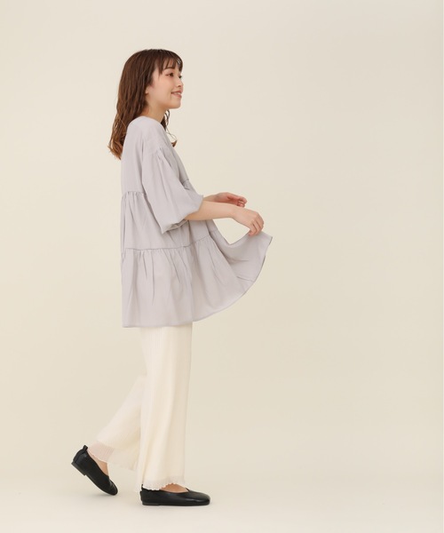 sakishimatokyo（サキシマトーキョー）の「【ZOZO限定】サキシマamp「ワッシャーティアードボリューム袖チュニック/シアーブラウス」（チュニック・レディース・グレー/アイボリー/ホワイト/ブラック・FREE）」の21枚目の写真