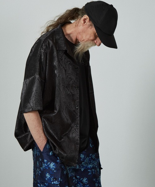 UNSELDs(アンセルズ)の「【UNSELDs アンセルズ】立体ジャガード S/S シャツ(シャツ/ブラウス・メンズ・ブルー/ブラック・L/M)」の3枚目の写真