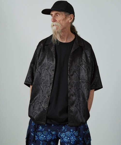 UNSELDs(アンセルズ)の「【UNSELDs アンセルズ】立体ジャガード S/S シャツ(シャツ/ブラウス・メンズ・ブルー/ブラック・L/M)」の4枚目の写真