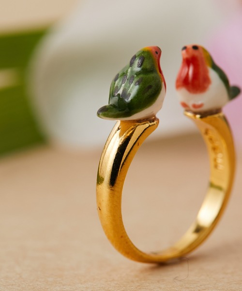 NACH（ナッシュ）の「【NACH(ナッシュ)】てんとう虫・バードリング（リング・レディース・レッド/オレンジ・FREE）」の4枚目の写真