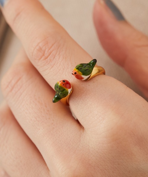 NACH（ナッシュ）の「【NACH(ナッシュ)】てんとう虫・バードリング（リング・レディース・レッド/オレンジ・FREE）」の6枚目の写真