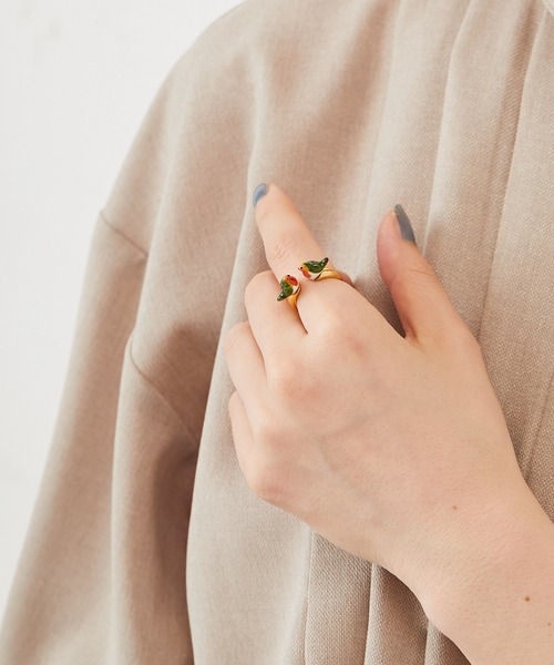 NACH（ナッシュ）の「【NACH(ナッシュ)】てんとう虫・バードリング（リング・レディース・レッド/オレンジ・FREE）」の7枚目の写真