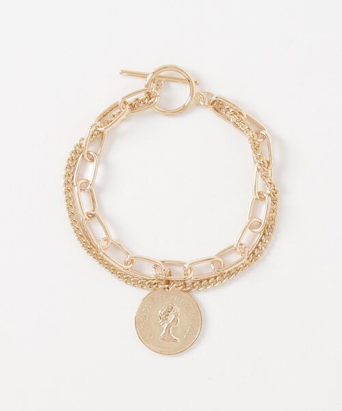 WEGO（ウィゴー）の「WEGO/チェーンミックスコインブレス（ブレスレット・レディース・シルバー/ゴールド・FREE）」の2枚目の写真