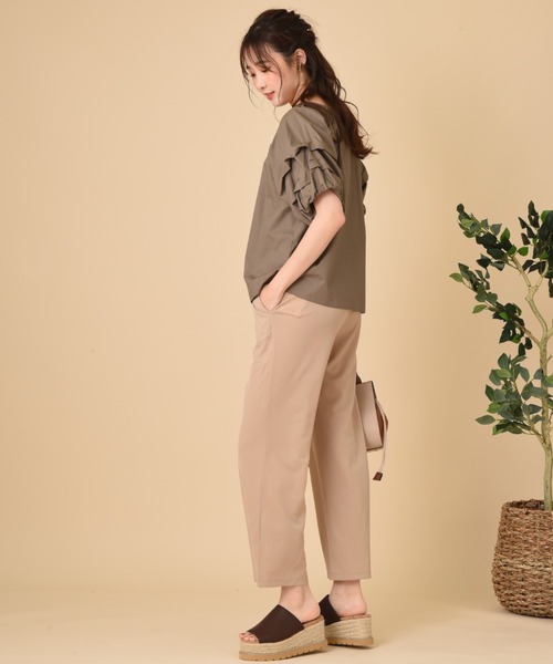 INTERPLANET(インタープラネット)の「コットンホイップスリーブブラウス(シャツ/ブラウス・レディース・オフホワイト/インディゴブルー/モカ・FREE)」の10枚目の写真