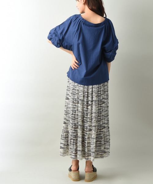 INTERPLANET(インタープラネット)の「コットンホイップスリーブブラウス(シャツ/ブラウス・レディース・オフホワイト/インディゴブルー/モカ・FREE)」の17枚目の写真