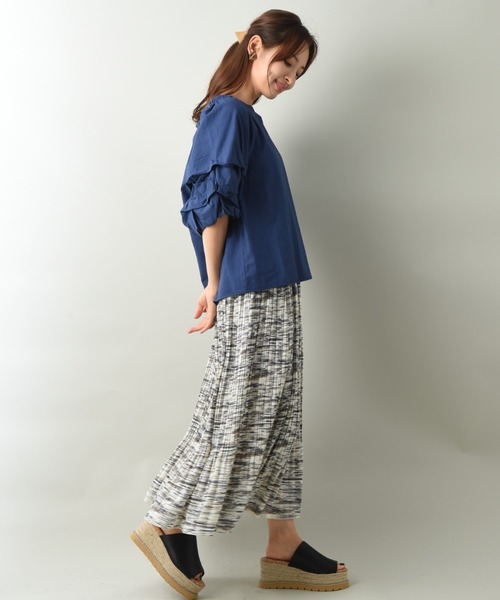 INTERPLANET(インタープラネット)の「コットンホイップスリーブブラウス(シャツ/ブラウス・レディース・オフホワイト/インディゴブルー/モカ・FREE)」の18枚目の写真