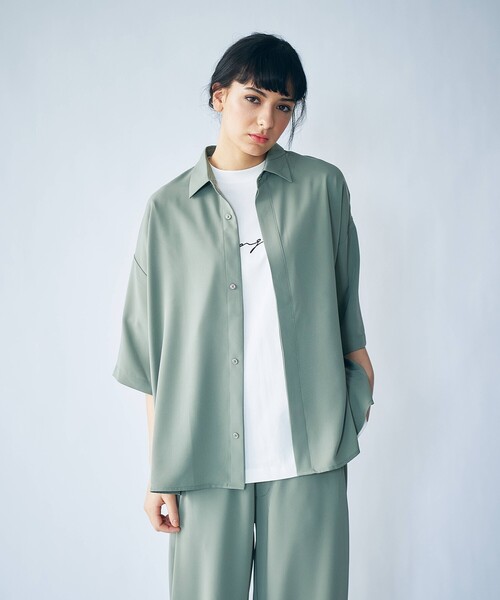 tk.TAKEO KIKUCHI（ティーケータケオキクチ）の「◆【WEB限定】ナメラカシャツセットアップ＋サコッシュ（シャツ＋パンツ＋バッグの夏コーデ3点セット）（シャツ/ブラウス・メンズ・ブラック/グレー/ライトグリーン・01/02/03）」の11枚目の写真