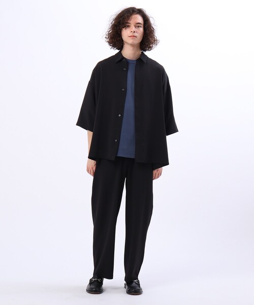 tk.TAKEO KIKUCHI（ティーケータケオキクチ）の「◆【WEB限定】ナメラカシャツセットアップ＋サコッシュ（シャツ＋パンツ＋バッグの夏コーデ3点セット）（シャツ/ブラウス・メンズ・ブラック/グレー/ライトグリーン・01/02/03）」の12枚目の写真
